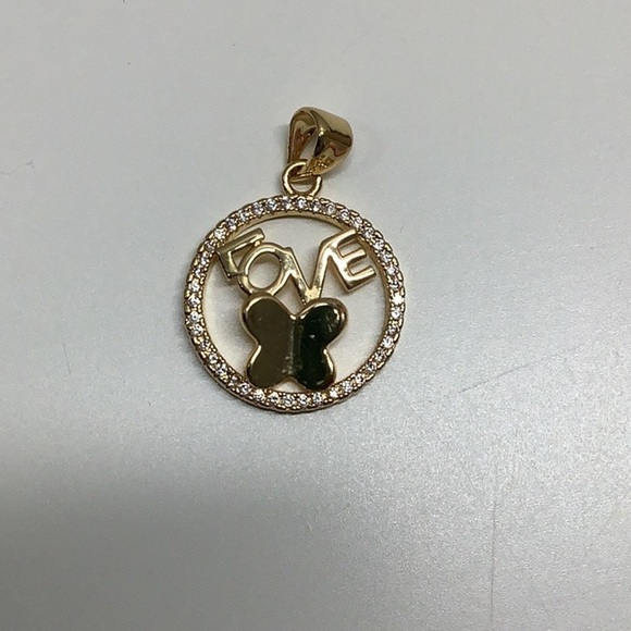 Love Butterfly Gold Filled Pendant With Multi Stones Made in Brazil - Picture 1 of 1